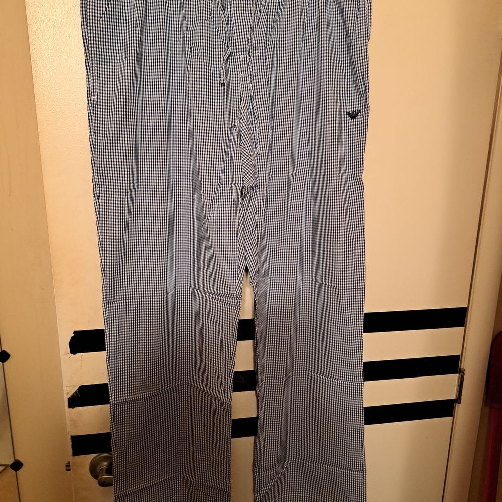 Emporio Armani Blue Checkered Joggers